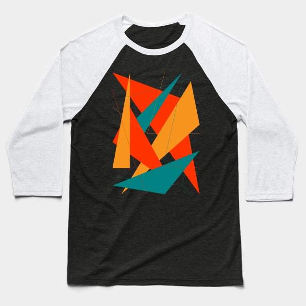 Abstract triangle lines Baseball T-Shirt by Tuye Project